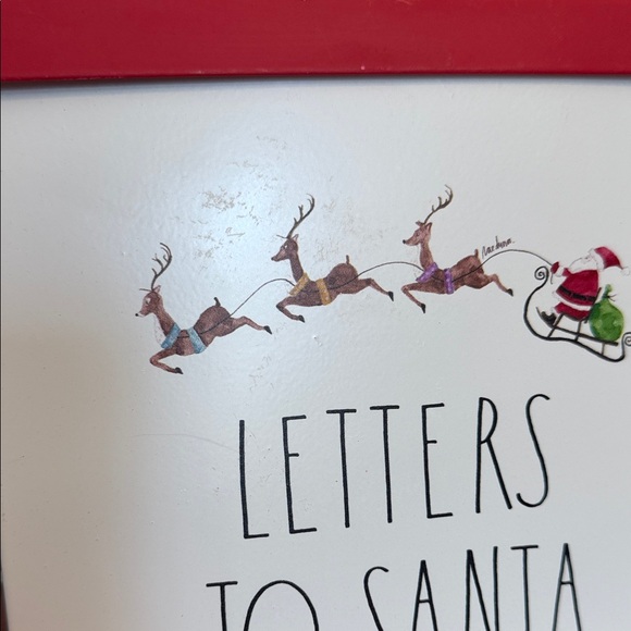 Rae Dunn Red and White Letters to Santa Box 12 inches tall metal - Picture 9 of 10